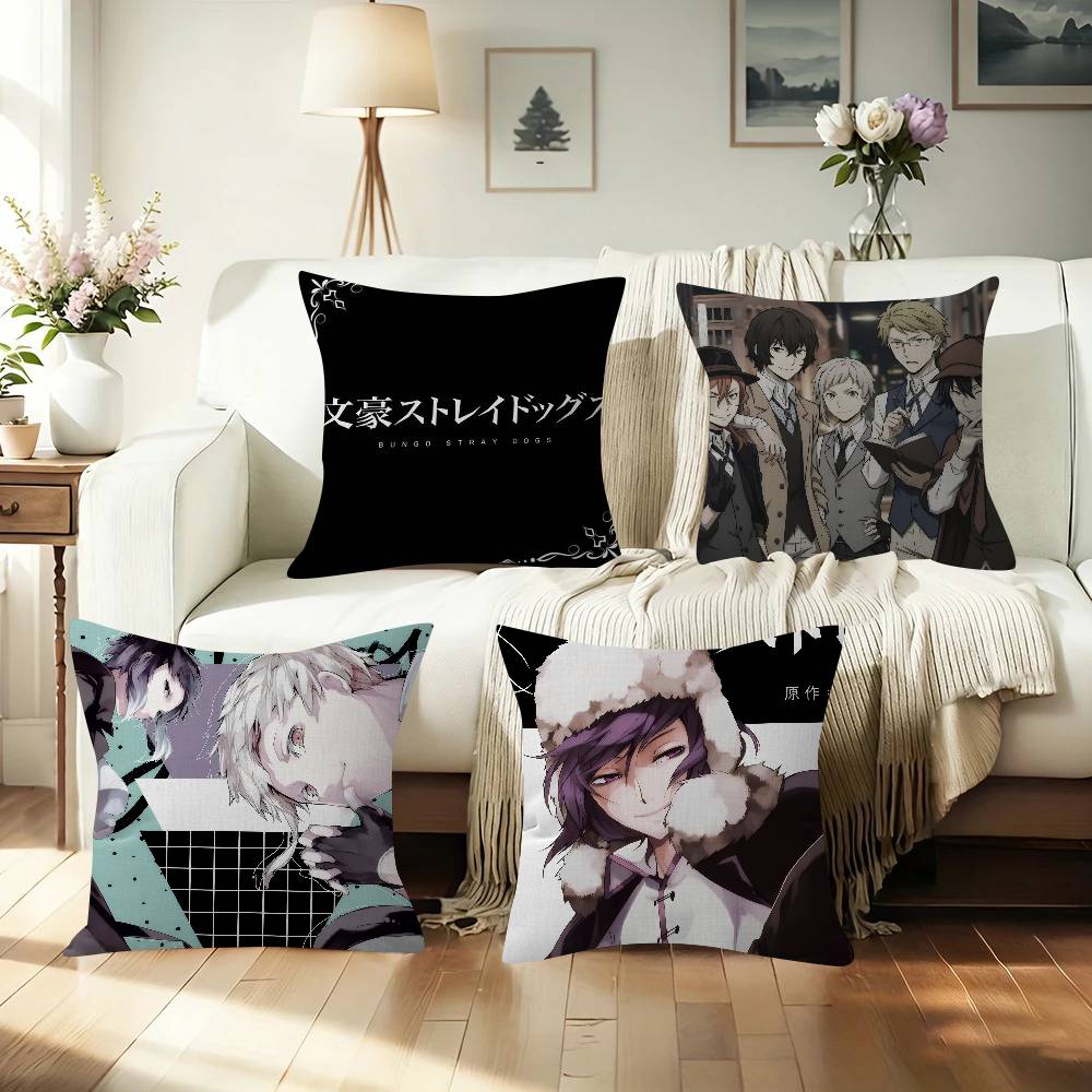 Home.Textiles Cushion - アニメ B-Bungo Stray Dogs クッションカバー車用スローピローケースソファ車用クリスマスギフト