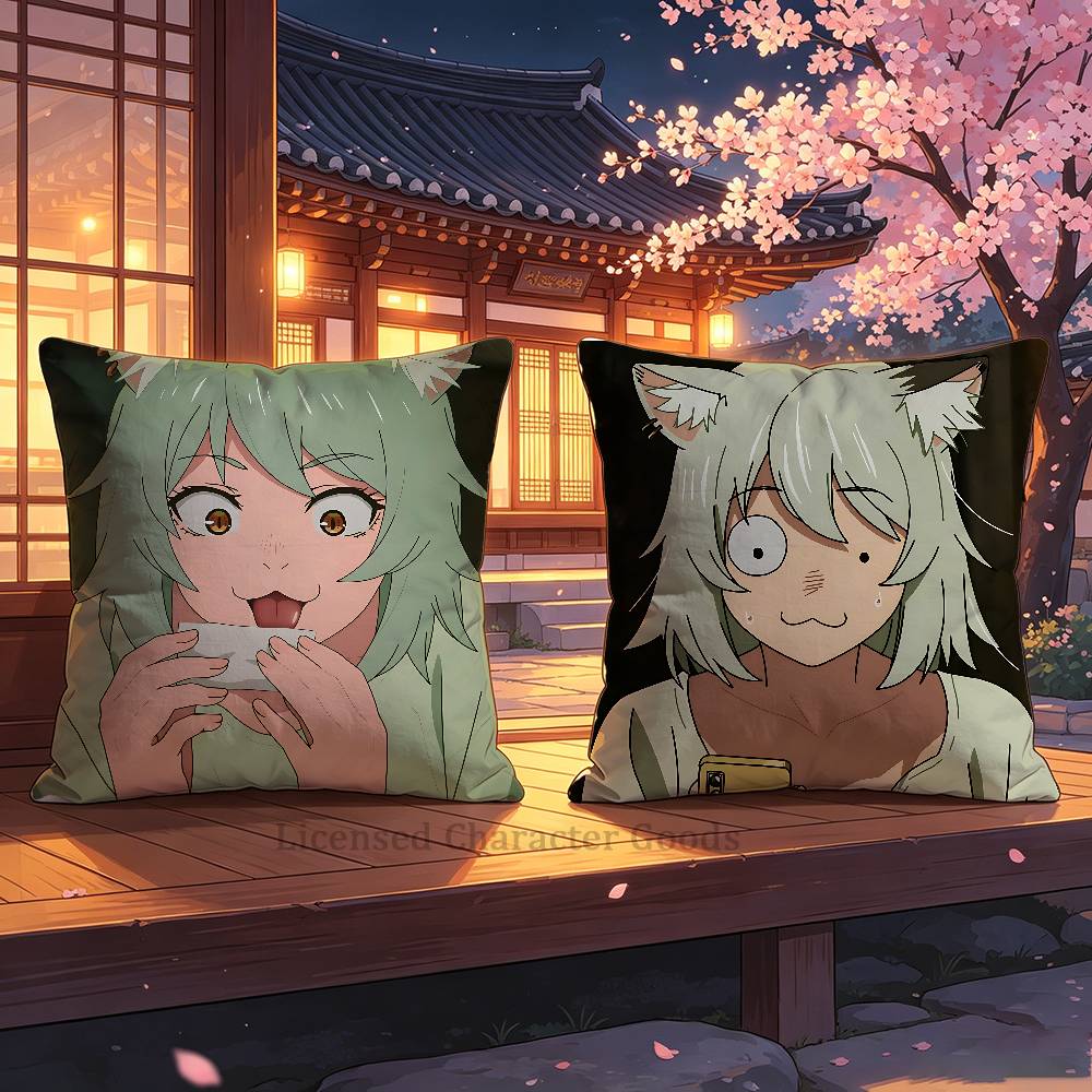 Home.Textiles Cushion - C-Chainsmoker Y-Yani Y-Yaniko C-Cat スクエアクッションカバー 奇妙な美的ライブラリーブックページプリント枕カバー