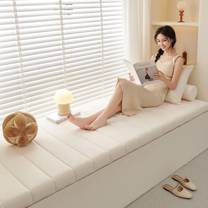 Home.Textiles Cushion - 取り外し可能なテディベルベット窓用クッション、豪華でモダンなスタイルのバルコニーパッド、シンプルな無地、カスタマイズ可能なホームテキスタイル