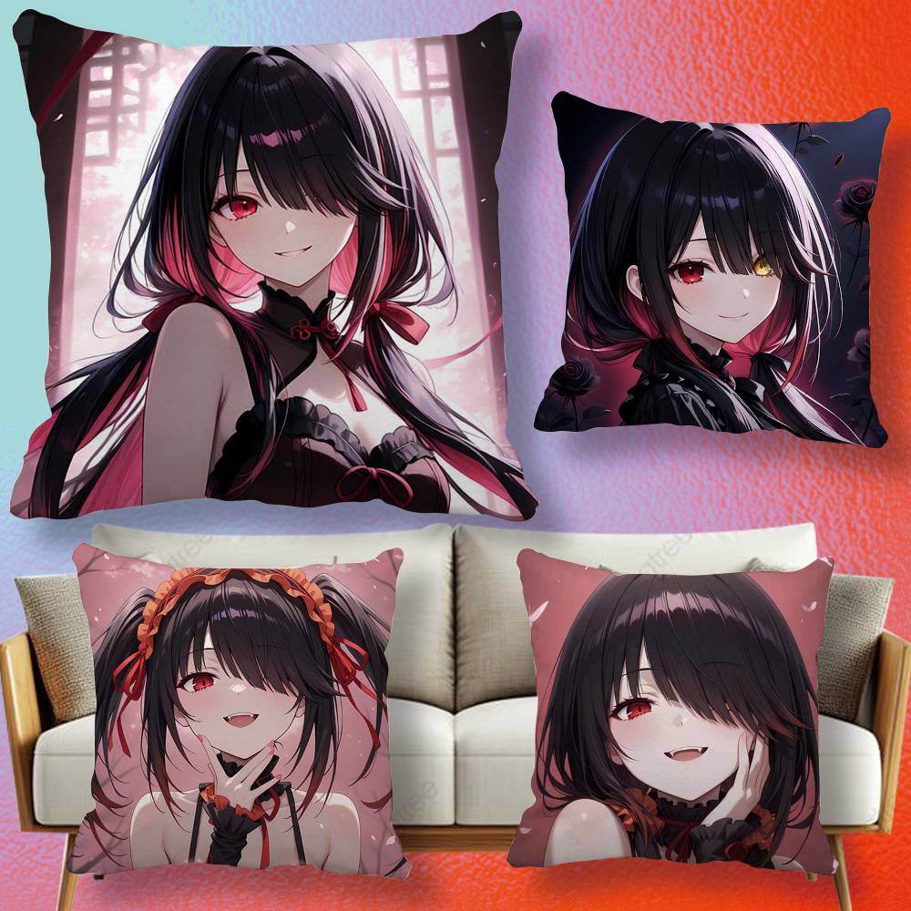 Home Textiles Definition - デート・ア・ライブ トキサキ・クルミ 枕カバーギフト 高精細デジタル印刷、驚くほど鮮やかなパターン 家庭用。