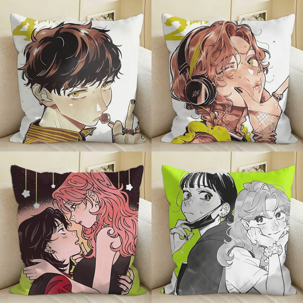 Aya Home Textiles - ユリ・ロマンス オーサワ・アヤ スクエアソファ枕カバー 無地 リビングルーム ホームデコレーション