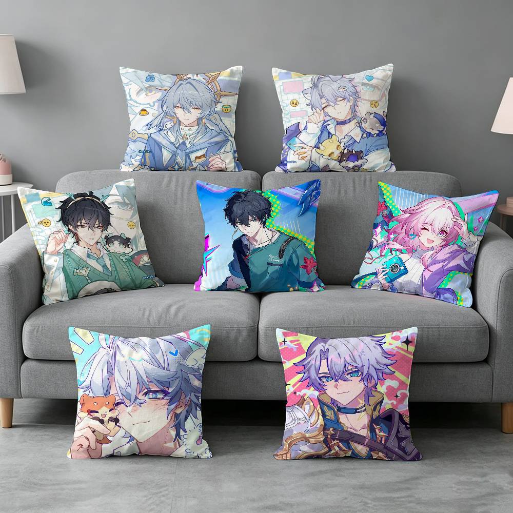 Home Textiles Definition - Game-e Honkai Star Rail 枕カバーギフト高精細デジタル印刷、驚くほど鮮やかなパターン家庭用。
