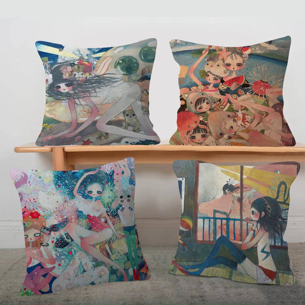 Aya Home Textiles - アーティスト 田園アヤ 枕カバー ソフト両面プリント ソファクッションカバー スローピローカバー