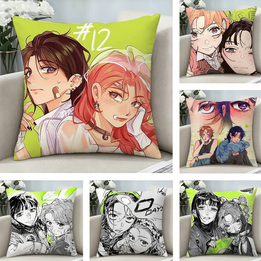 Aya Home Textiles - ロックストリートアニメあや大沢美月 Koga M-MitsuAya 枕カバーパターンプリント枕カバーリビングルームソファクッションカバー