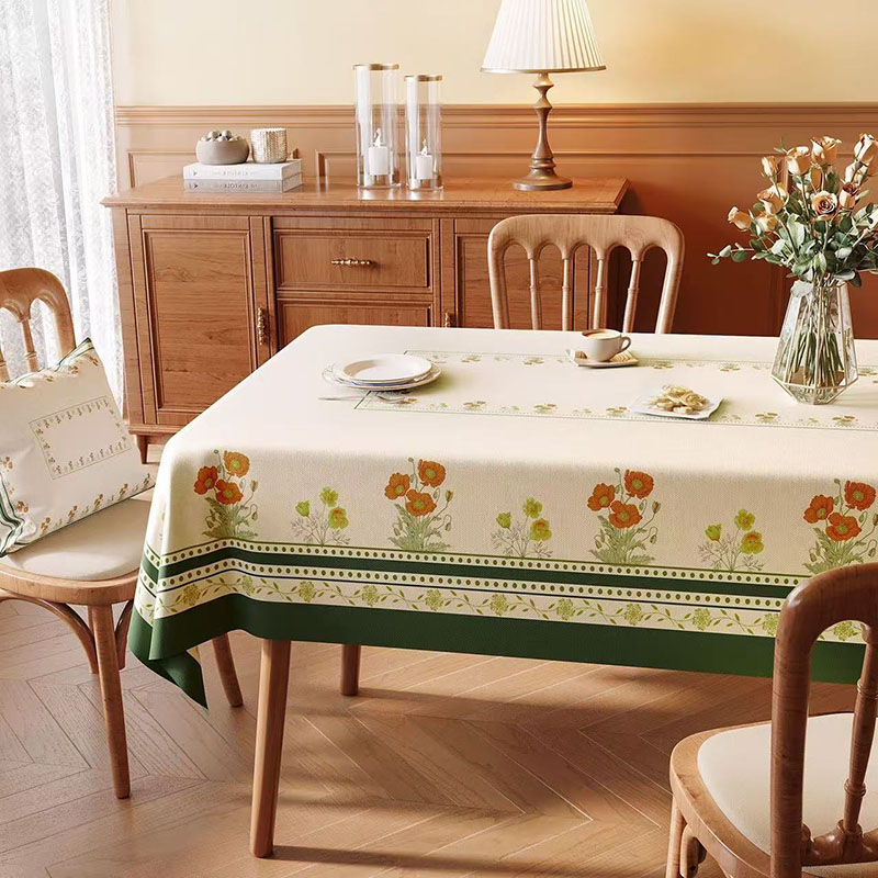 Home Textiles Today News - アメリカンパストラルPVC防水テーブルクロス高品質耐油性洗濯不要ダイニングテーブルデコレーションソフトプリントテーブルカバー（家庭用）
