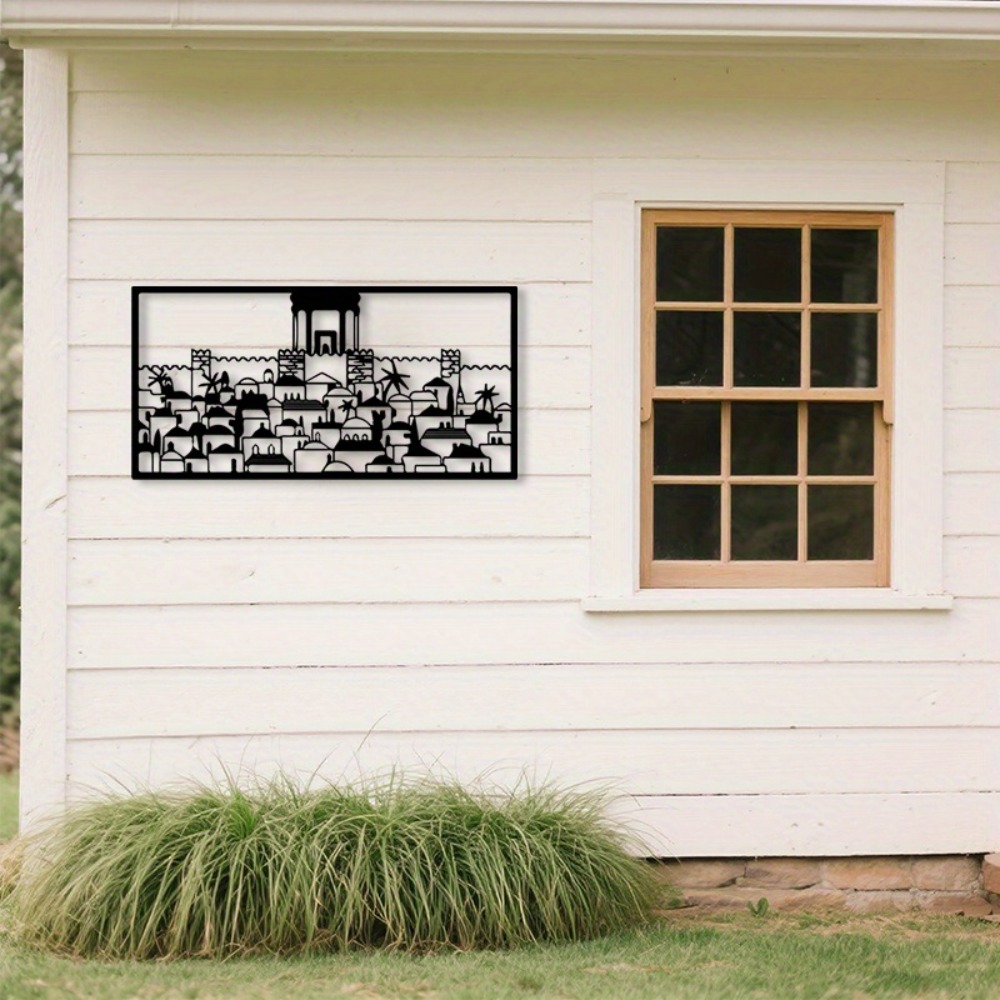 Home & Hotel Textiles Private Limited - CIFBUY 金属製ウォールアート エルサレム壁画像 ユダヤ文化装飾 錆びにくい鉄工芸品 ホームハンギングオーナメント