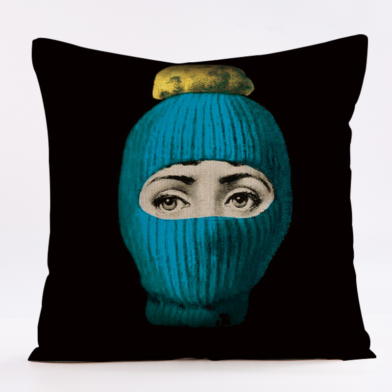 抽象的な北欧風フェイシャルパターンのプリント入りショートプラ - Home.Textiles Cushion のレビューと価格