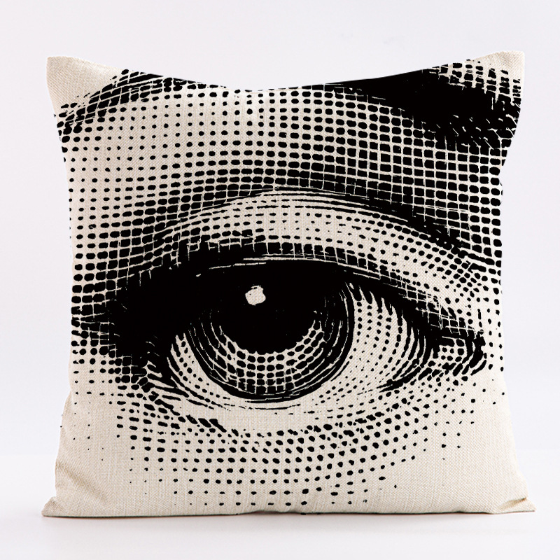 抽象的な北欧風フェイシャルパターンのプリント入りショートプラ - Home.Textiles Cushion のレビューと価格