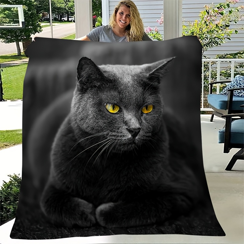 居心地の良い高精細愛らしい青い猫プリントフランネルスローブラ - Home Textiles Definition のレビューと価格