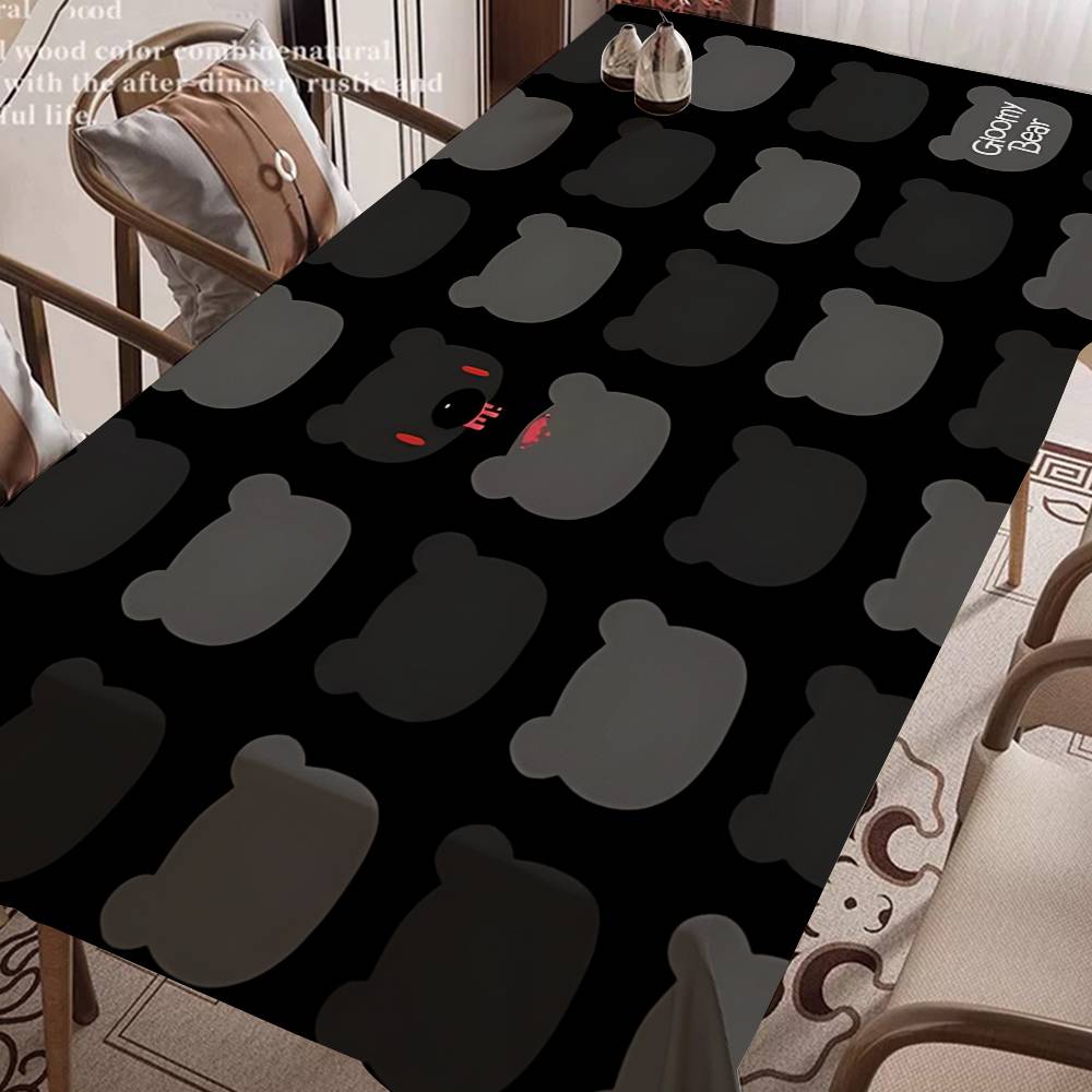 カートゥーンGグルーミーベアテーブルクロス ホームディナーパ - Home Textiles Today News のレビューと価格