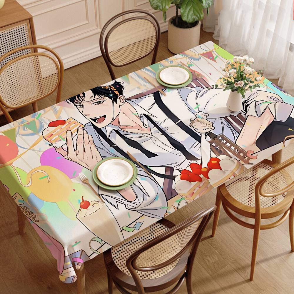 韓国風バラとシャンパン柄の長方形テーブルクロス、ファームハウ - Home Textiles Today News のレビューと価格