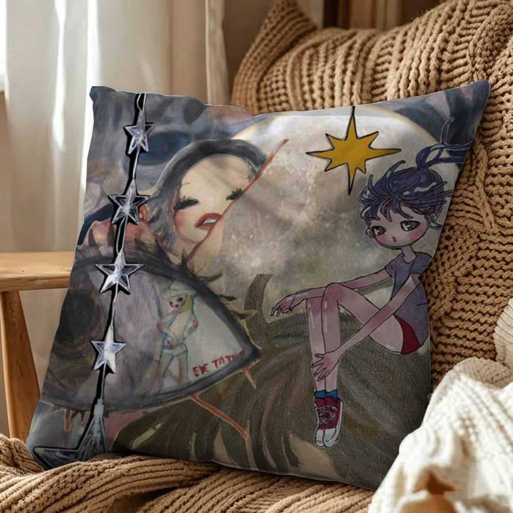 高野杏美アート 両面プリントクッションカバー 寝室 ベッドサ - Aya Home Textiles のレビューと価格