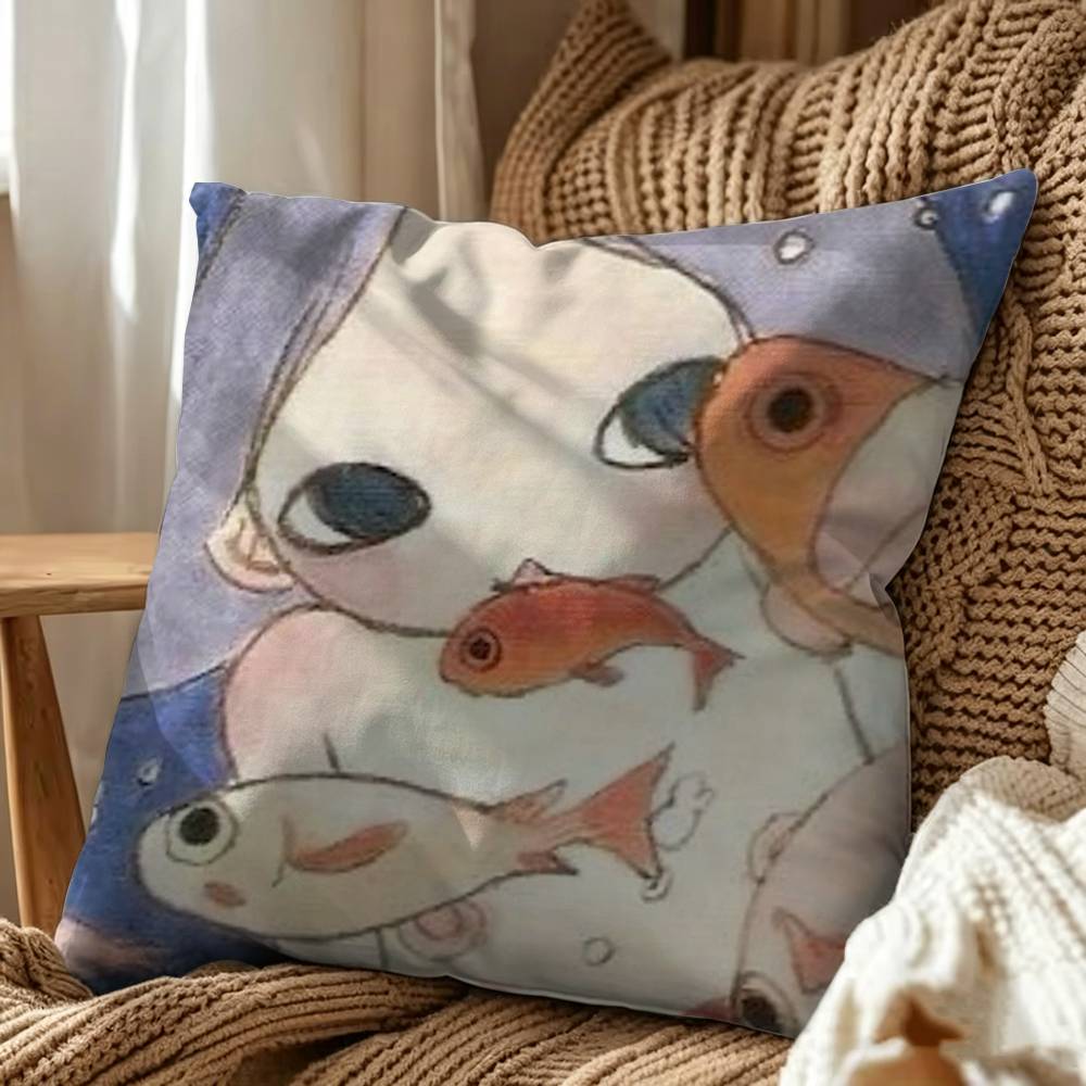 高野杏美アート 両面プリントクッションカバー 寝室 ベッドサ - Aya Home Textiles のレビューと価格