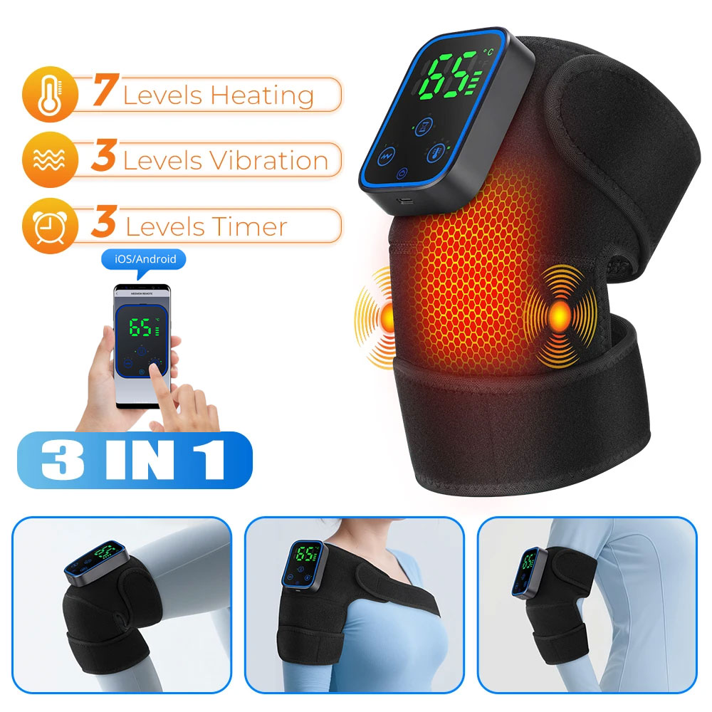 3-IN-1 膝マッサージャー APP 制御グラフェン加熱振 - Heated Pad Electric のレビューと価格