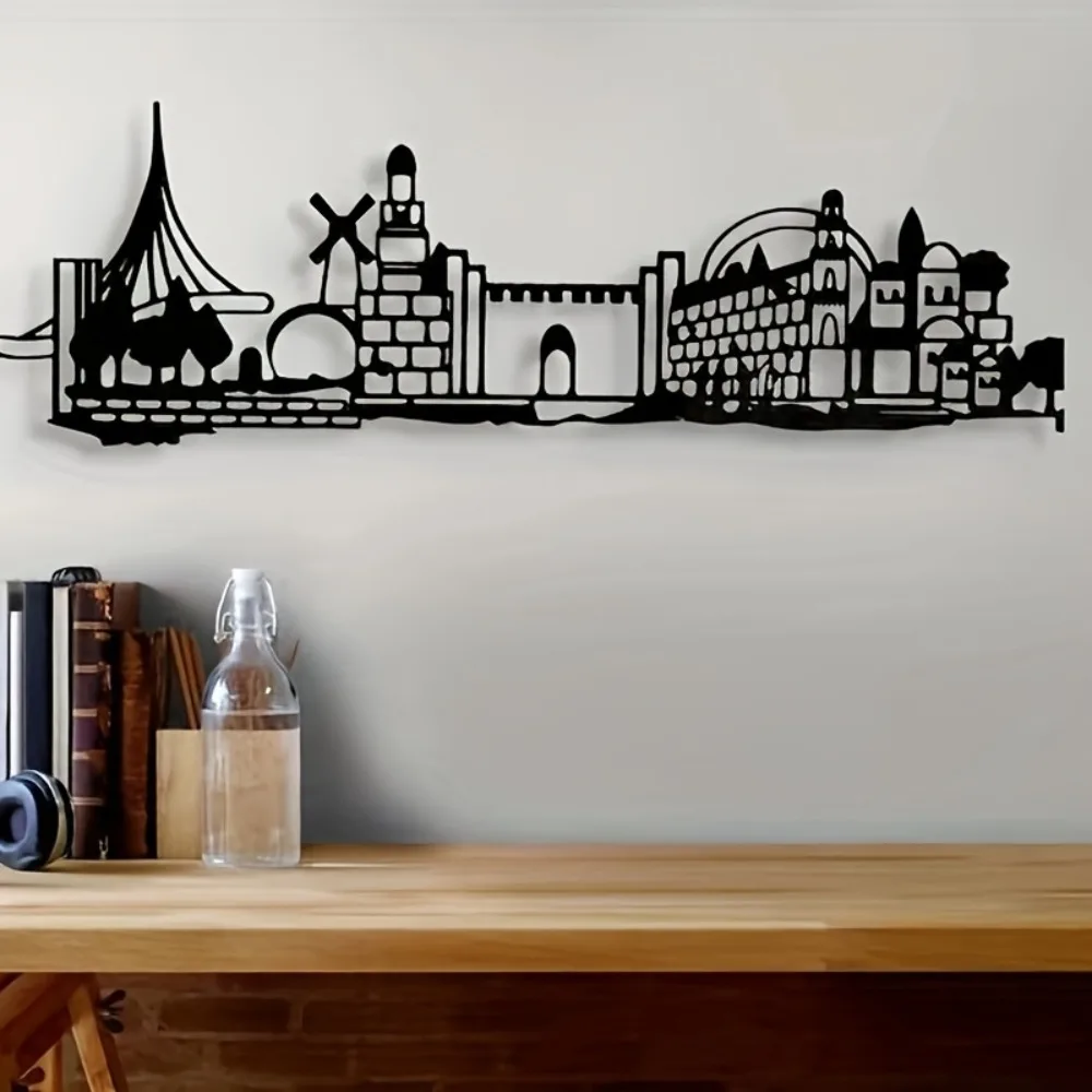 CIFBUY 鉄製ウォールアート エルサレムのスカイライン  - Home & Hotel Textiles Private Limited のレビューと価格