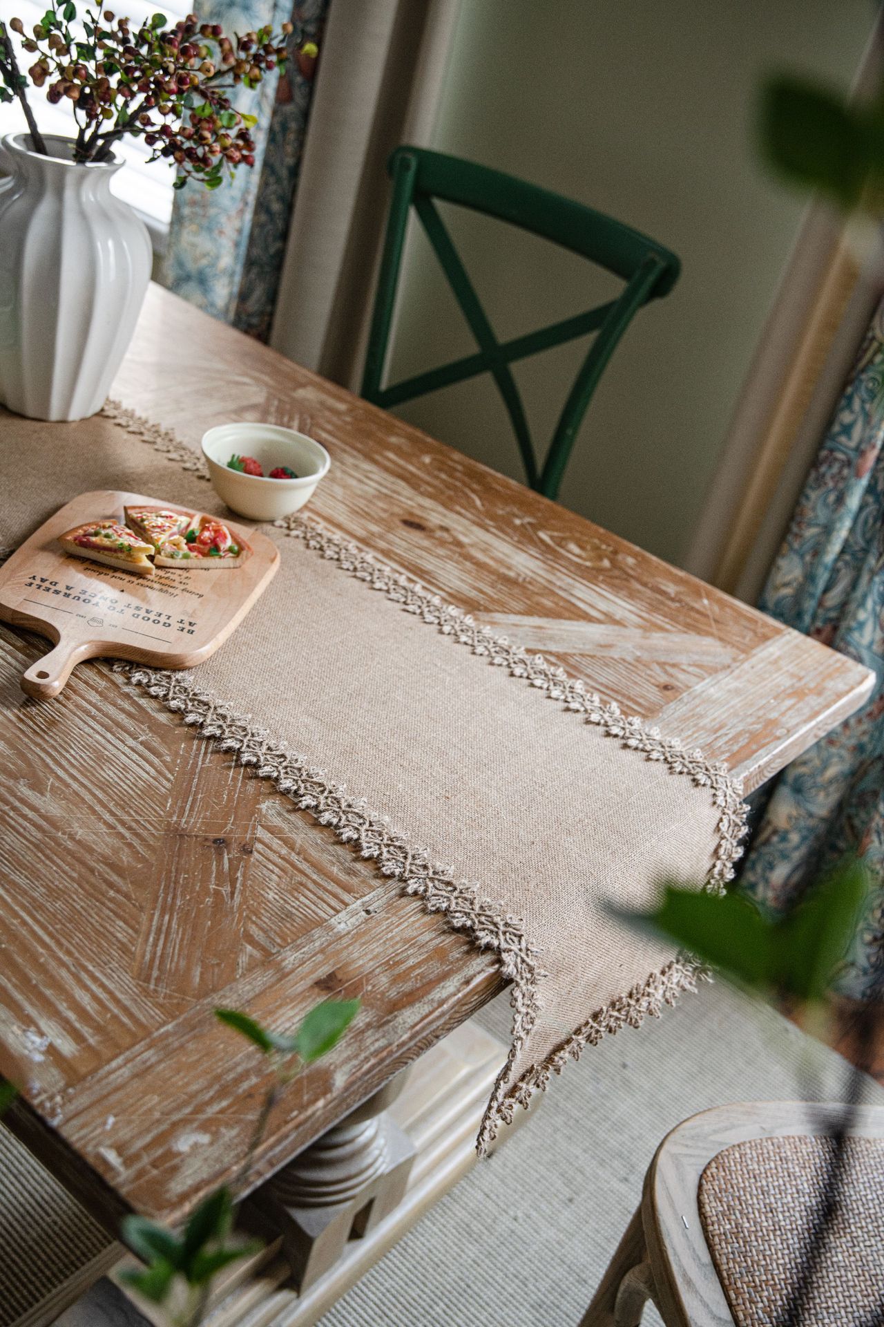シンプルなレースのテーブルランナー,天然のヴィンテージジュー - Home Textiles Today News のレビューと価格